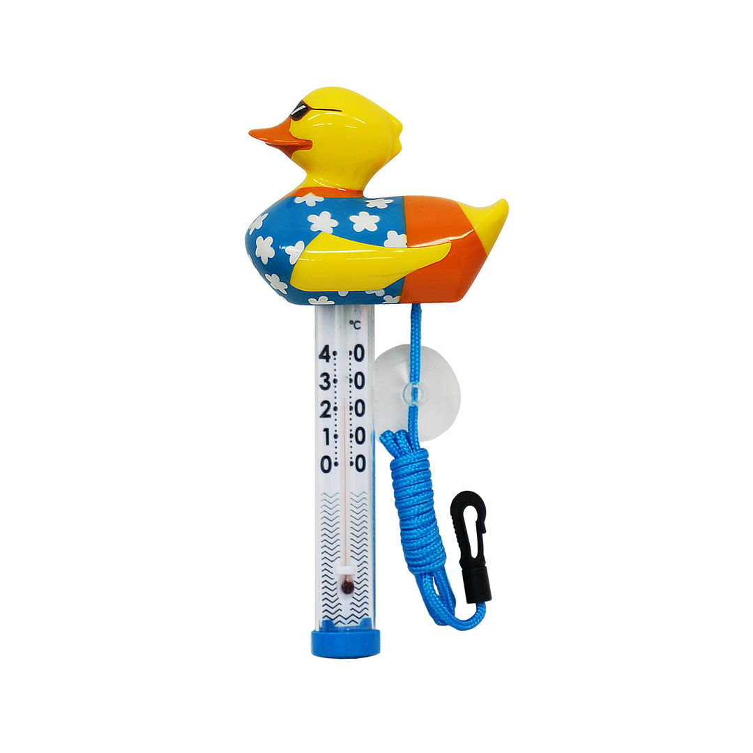 Thermometer kleurrijke eend bloemetjes afbeelding