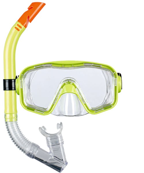 Snorkel en Duikbril Bahia Kids vanaf 12 jaar Geel afbeelding