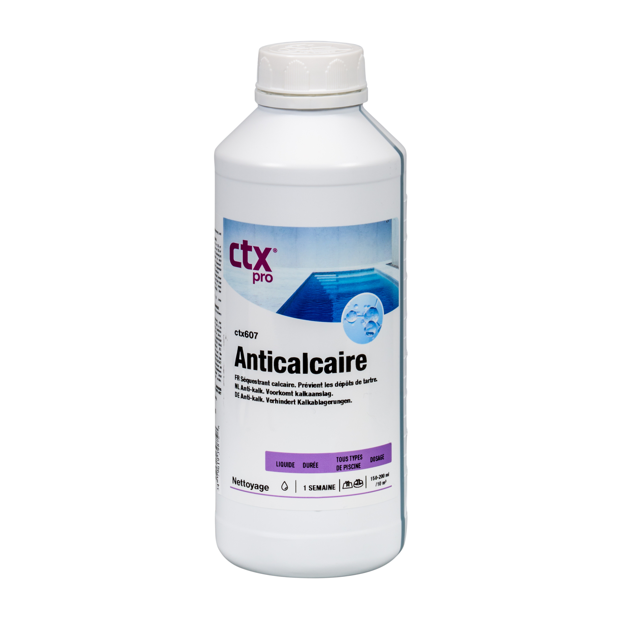 Anti-kalk voor zwembaden 1l ctx607 afbeelding