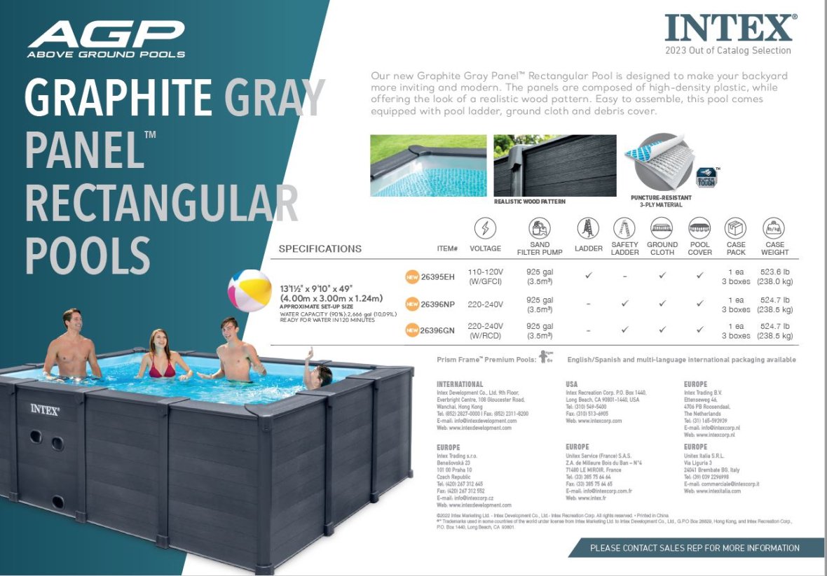Intex Graphite Grey Panel zwembad 400 x 300 x 124 cm - 4