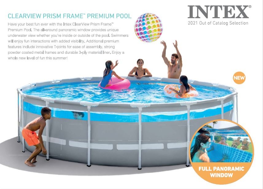 Intex Prism Frame Clearview zwembad complete set 488 x 122 cm - 1