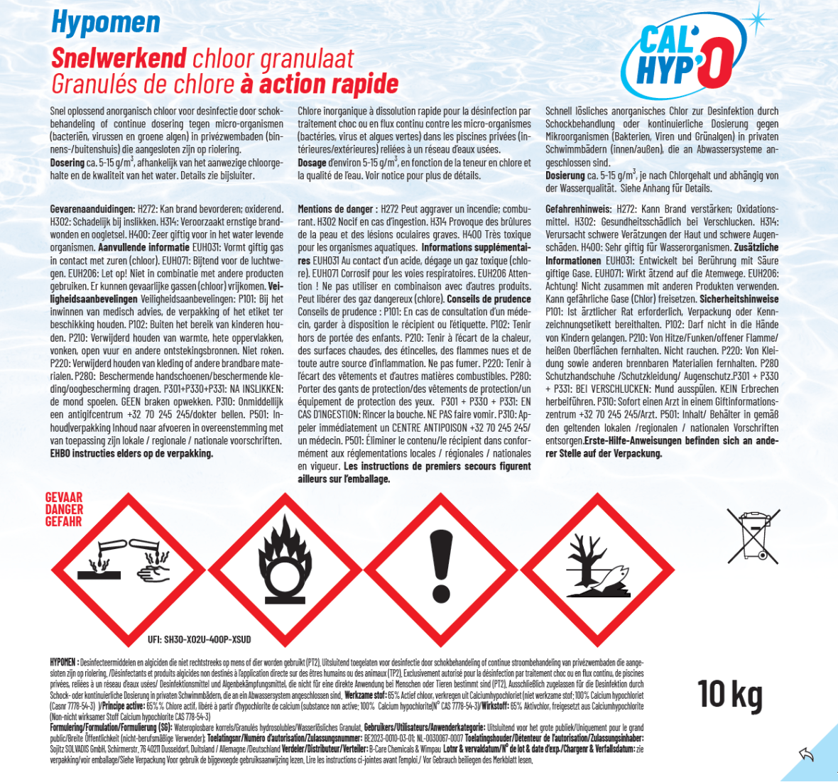 Cal'hypo chloorgranulaat 10 kg