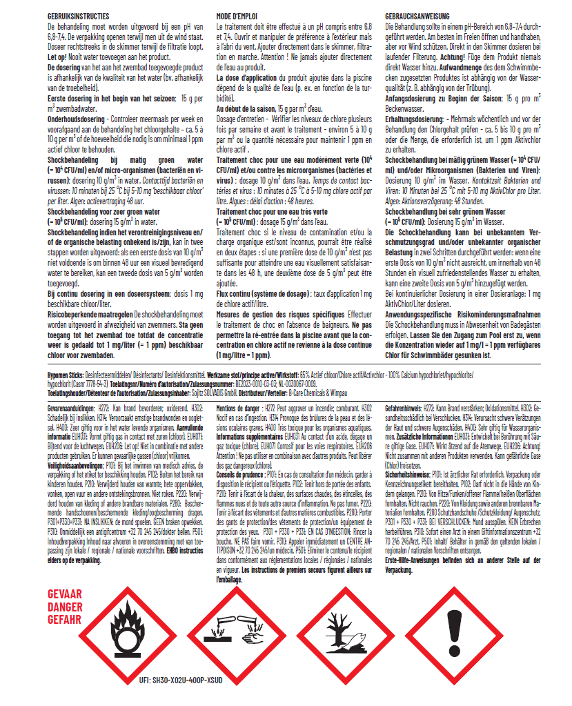 Cal'hypo chloorsticks 4,5 kg